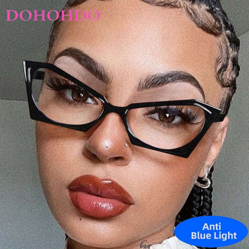 

Fashion Brand Designer Small Frame Cat Eye Anti-Blue Light Glasses Women Men Computer Optical Spectacle Protection Eyeglasses