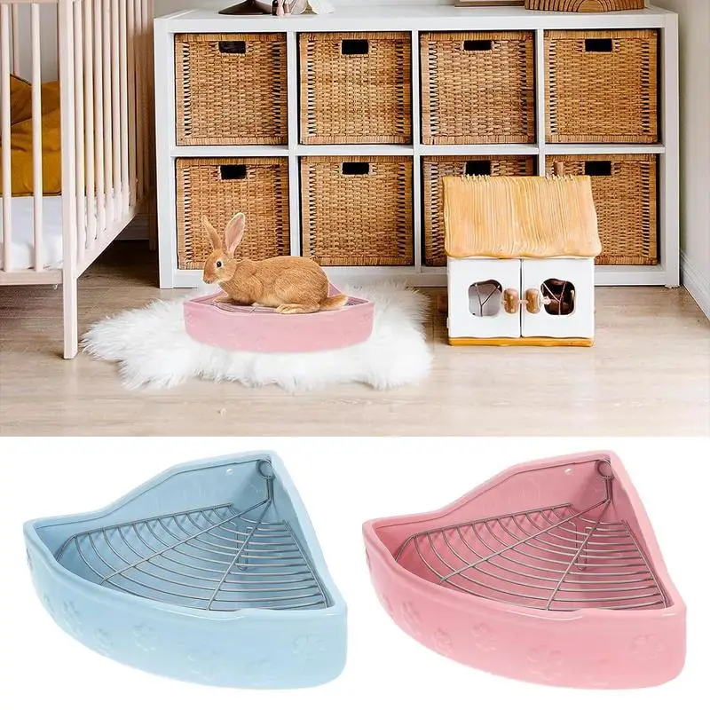 

Угловой туалет в виде кролика, угловой контейнер в виде кролика, контейнер для наполнителя, треугольный дизайн, горшечный аксессуар для фаршиллы, ежа, хорька, хомяка