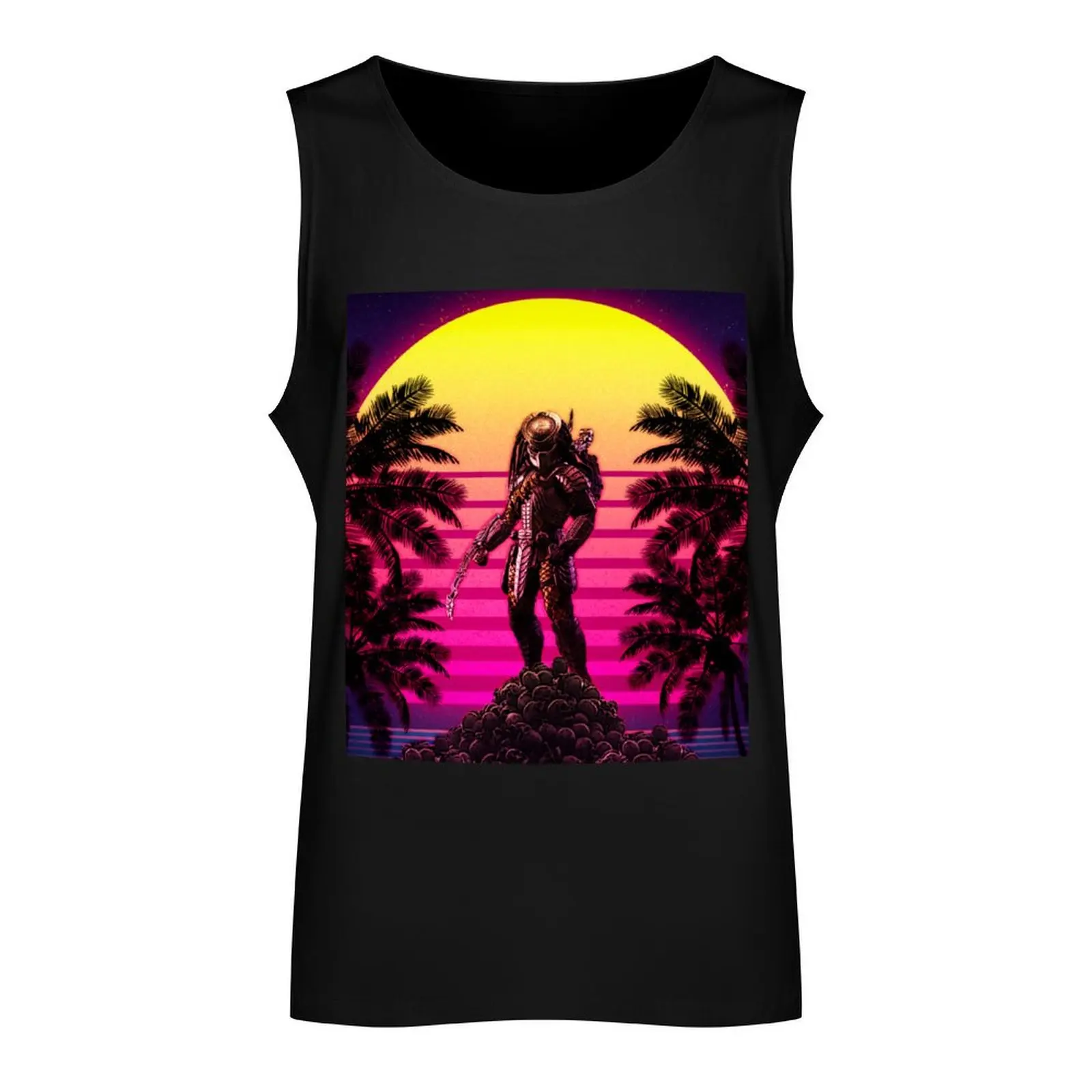 Rompi Tank Top gambar Predator Retro baju pria