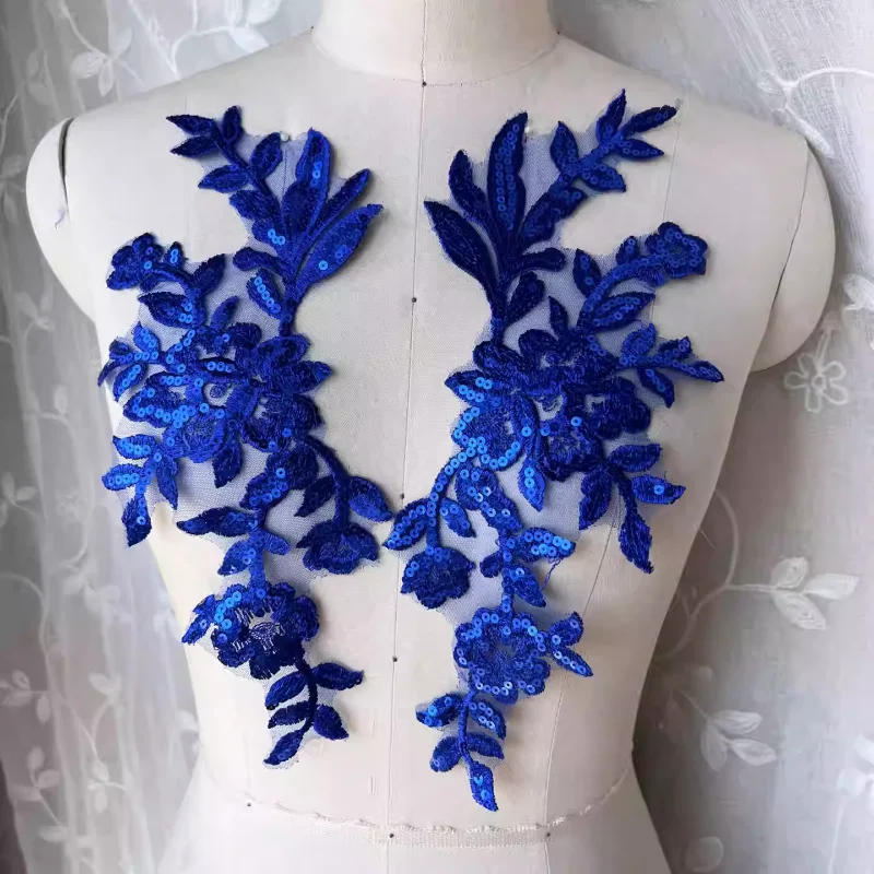 

4 Pieces, New Color Embroidery Sequins, Floral Lace Decals, Handmade Wedding Dresses, Costumes, Ancient Costume Accessories