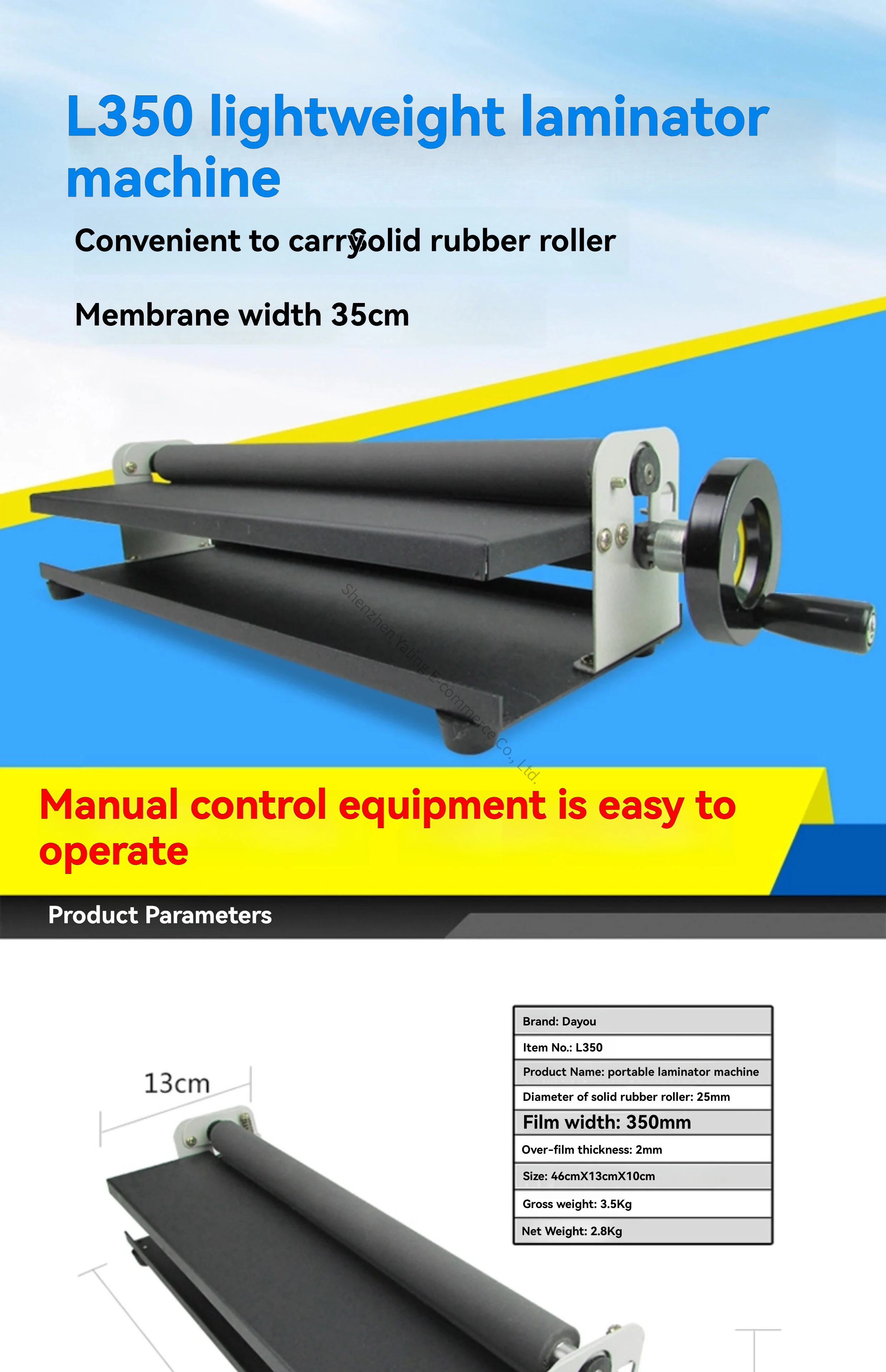 Film Laminating Machine Cold Laminatior Manual Lightweight Laminating Machine Film Laminating Machine L350