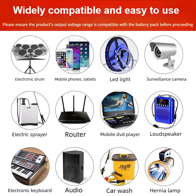 12V 9V 5V Portable Power Bank 18650 Battery Pack Compact Size Large Capacity, Rechargeable Lithium Battery view 3