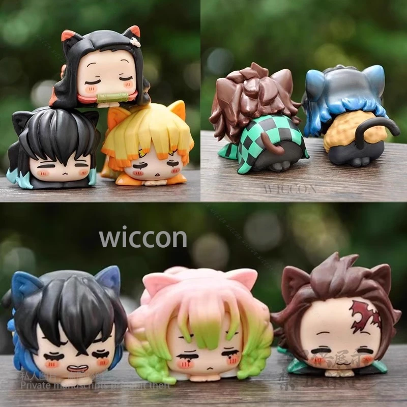 

Аниме Demon Slayer 4-4,5 см, настольное украшение с кошачьими ушками, фигурка Nezuko Yuzuki Miho, фигурка для косплея, фигурка на Хэллоуин