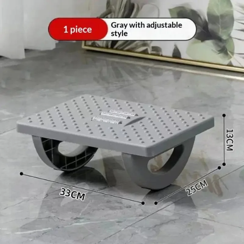 Ergonomic under-desk footrest with massage rollers，Non-slip portable home office footrest support stool Adjustable footrest for