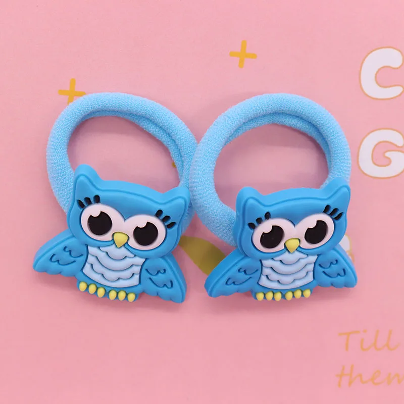 2Pcs Owl Butterfly Rabbit Animals Hair Accessories Rubber Band Hairbands Scrunchies Elastic Kids Headband Decorations Gift