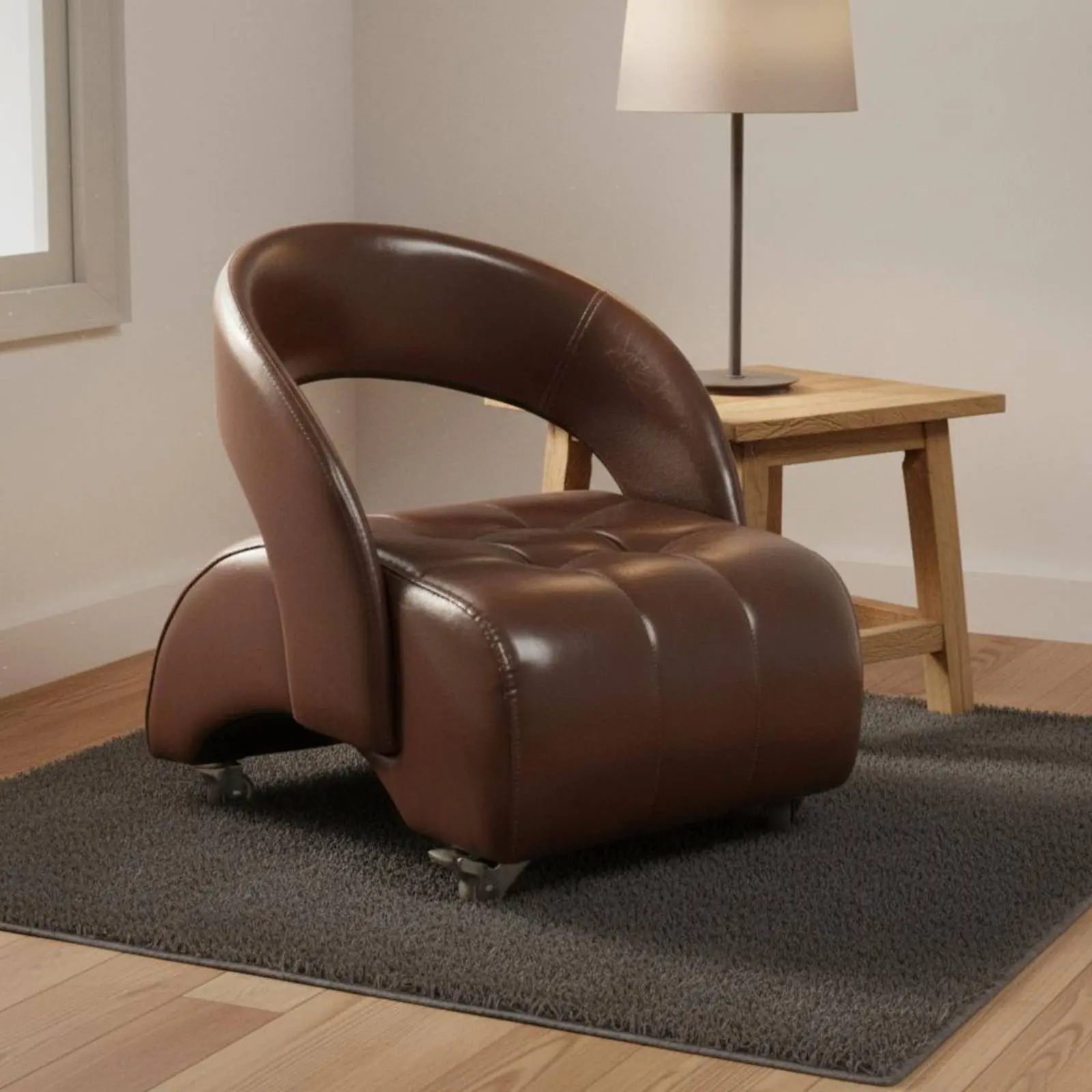 Rolling Stool with Backrest Thick Cushion Low Back Stool Low Rolling Chair Long-Lasting Small Wheel Seat Wear Resistant