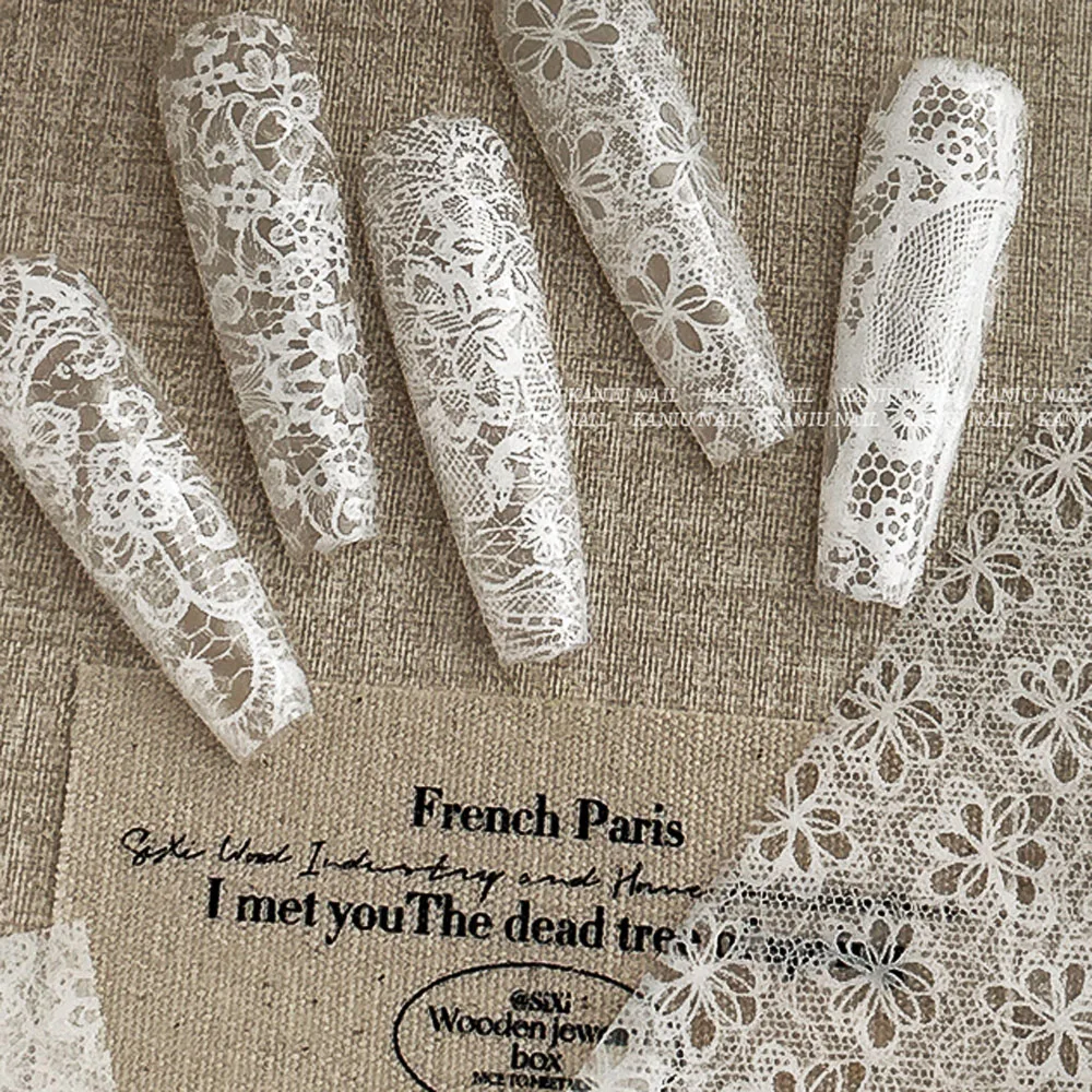 10 rolos 2.5*50cm sexy rendas folhas de unhas preto branco transferência papel arte do prego adesivos listra rendas manicure decalques decorações de unhas