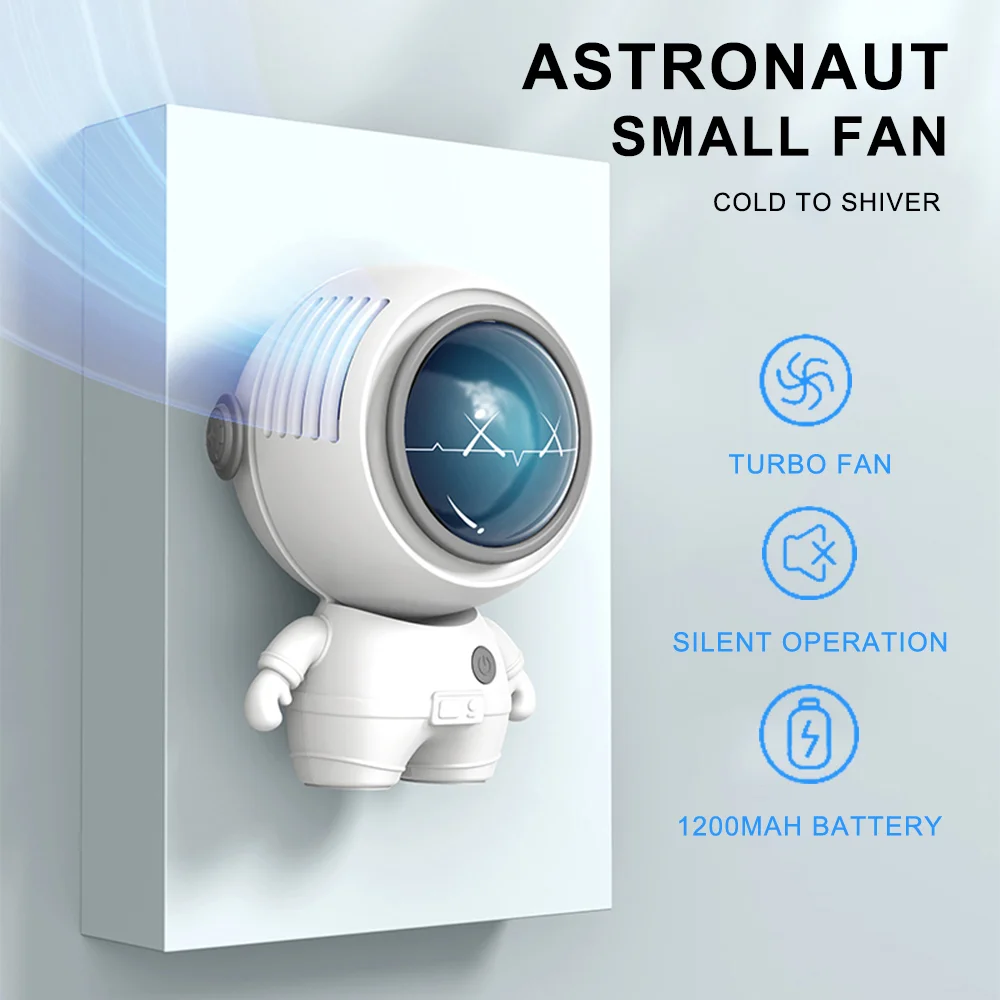 Tragbarer Lüfter Hand Astronaut leise kleine USB wiederauf ladbare Mini-Hals ventilator für Studenten wohnheim Büro Hand ventilator