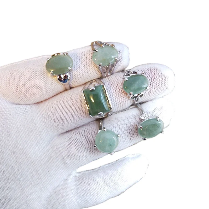20 teile/los Großhandel Mix Stil Natürliche Stein Finger Ringe Für Frauen Luxus Achat Mode HEIßER Blau Sandstein Schmuck Geschenk Mädchen – Detail 7