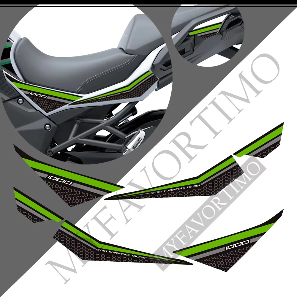 Para kawasaki versys 1000 se lt motocicleta adesivos decalques tronco casos de bagagem lado gás combustível óleo kit joelho protetor tanque almofada