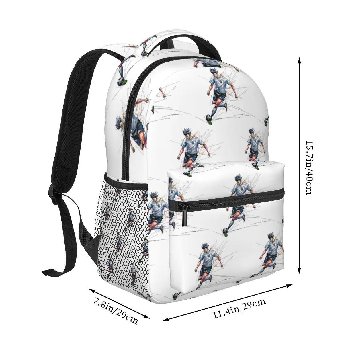 Goal-Bound Glory The Dynamic Soccer Backpack Student Boys Girls BookBag Children School Bag Laptop Shoulder Bags for Men Women