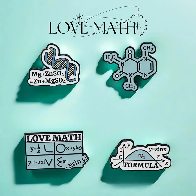 

Fun Chemistry Periodic Table Design Brooch Cartoon Math Physics Gene Pattern Badge Pin DIY Accessories for Clothes Bags Hat
