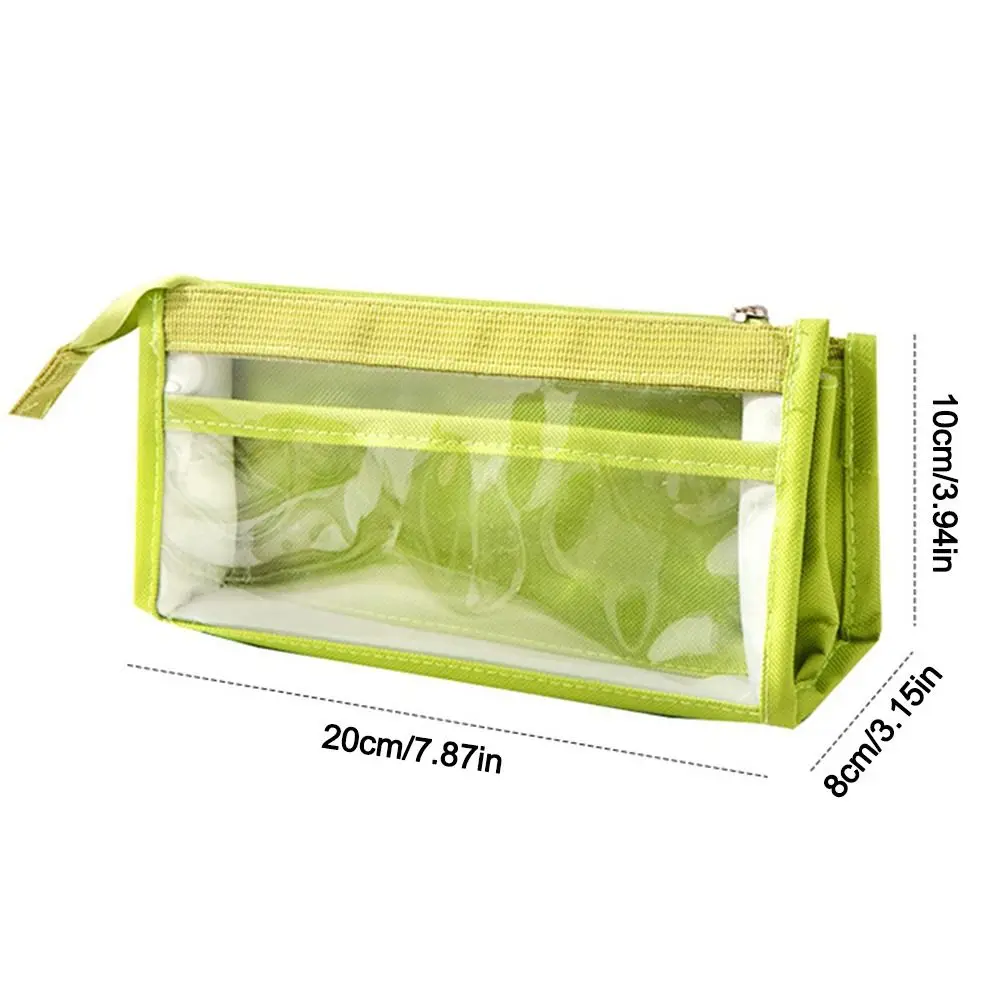 Portable Six-Layer Pencil Bag Transparent Stationery Supplies PVC Storage Organizer Large Capacity Pen Case Students