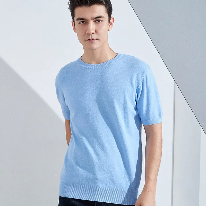 Smile Fine Mer37Wool Base Shirt for Men, Respirant, Quick Dry, Anti-Odor, Non-Itch, Short Sleeve Tee, Y