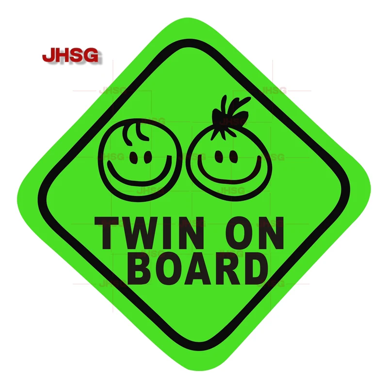 Twin on Board Boy & Girl Sticker Decal Car Vinyl Sign Window Cute Waterproof Vinyl