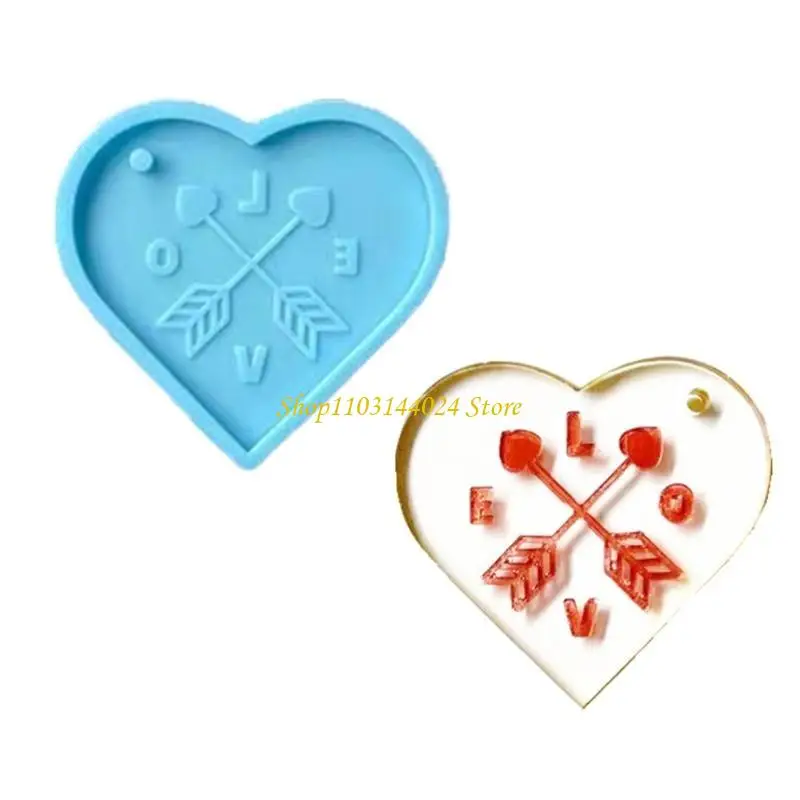 N5KE DIY Série do Dia Namorados Chave Keychain Mold Crystal Epoxy for Creative Silicone Mo
