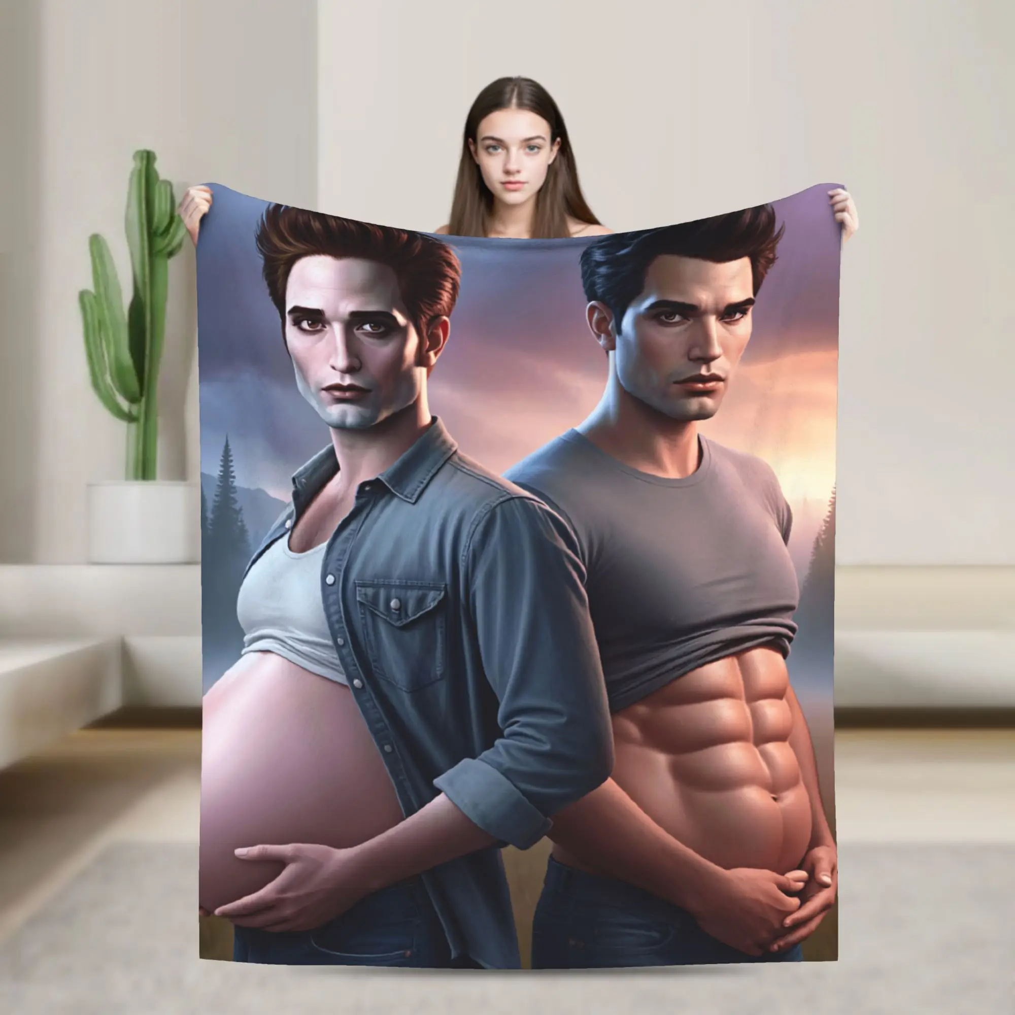 Soft Warm BlanketsChild Airplane Travel The Twilight Saga Edward And Bella Ai Meme Throw Blanket For Couch Bed Funny Bed Cover