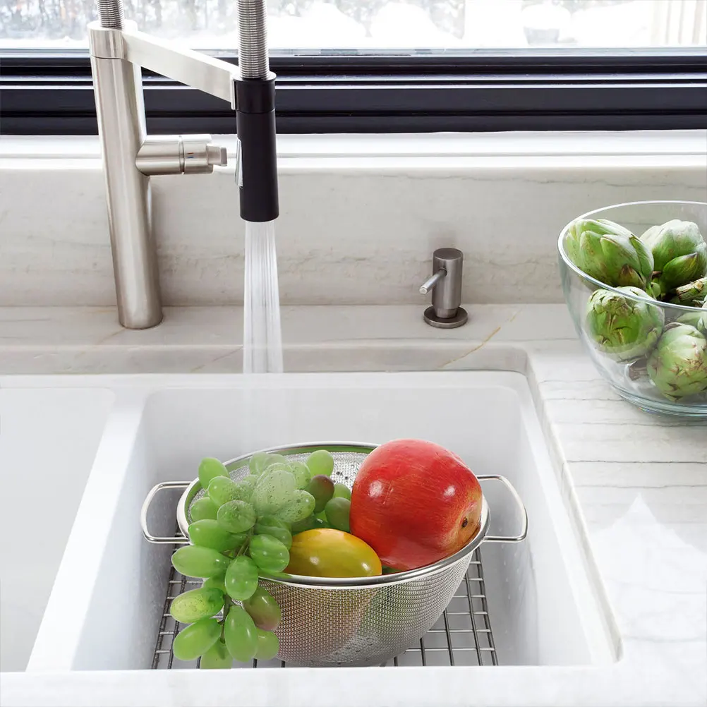 

Stainless Steel Vegetable Basket Mesh Strainer Kitchen Rice Washing Filter Colander Food Small Size Metal Wire Fine