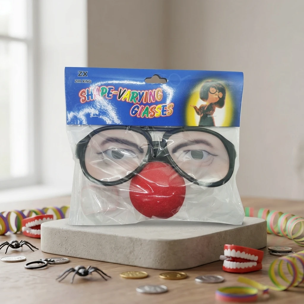 Funny Glasses Plastic Novelty Eyewear Hilarious Prank Props for Halloween Party April Fools Day Birthday Gag Gifts Unisex