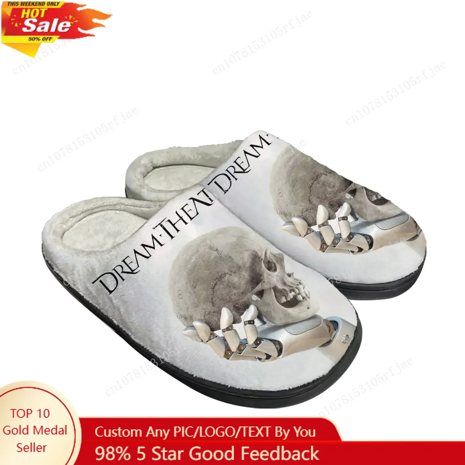

Dream Theater Rock Band Pop Home Cotton Custom Slippers Mens Womens Sandals Plush Bedroom Casual Keep Warm Shoe Thermal Slipper