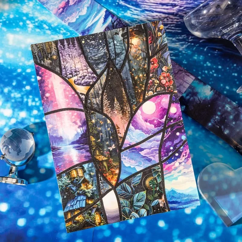 

1Roll/4Roll Back Porch DIY Handbook Decoration Series Vintage Secret Forest Light Aquascape Tape Collage Material 45mm*2m