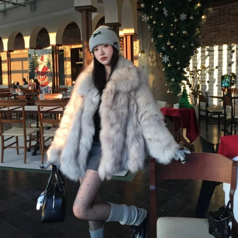 

Jacket Outerwear Women's Winter Faux Fur Eco-Friendly Mid-Length Relaxed Fit Thickened New Comfortable Casual Versatile Elegant