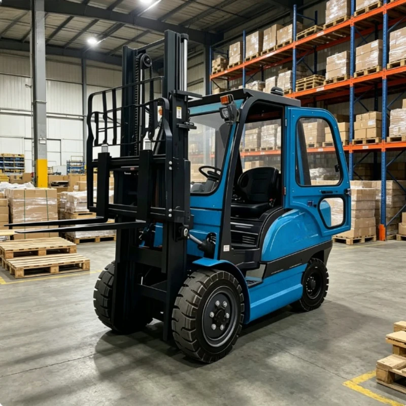 1.5 Ton Mini Electric Rider Forklift Half Walk Half Ride Design Medium Small Warehouse Pallet Moving Equipment