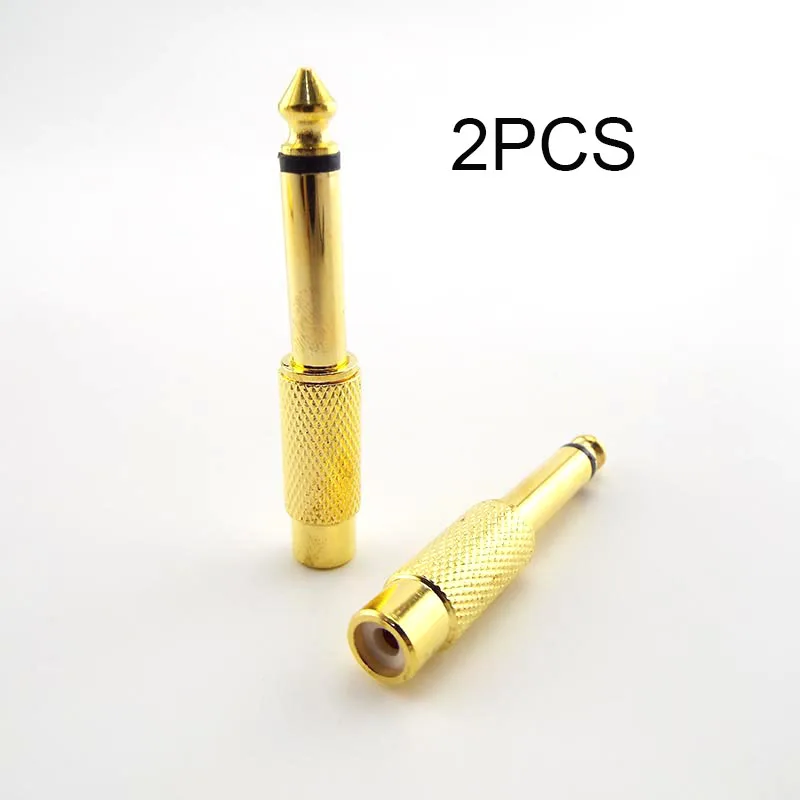 Golden Audio Adapter 6,35mm 1/4 "Stecker Mono Stecker auf Cinch-buchse 6,5mm auf AV Jack Audio Adapter stecker TS Für Home KTV H1