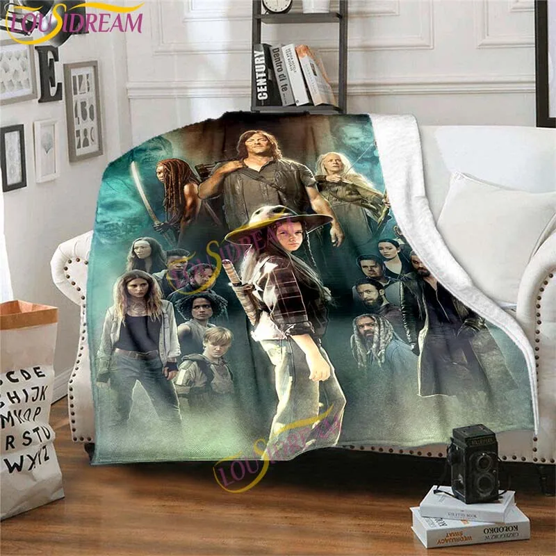 The Walking Dead Horror TV Series Flannel Blanket, Printed Sheets, Sofa Bed Cover, Siesta Casual Picnic Cover, High Quality