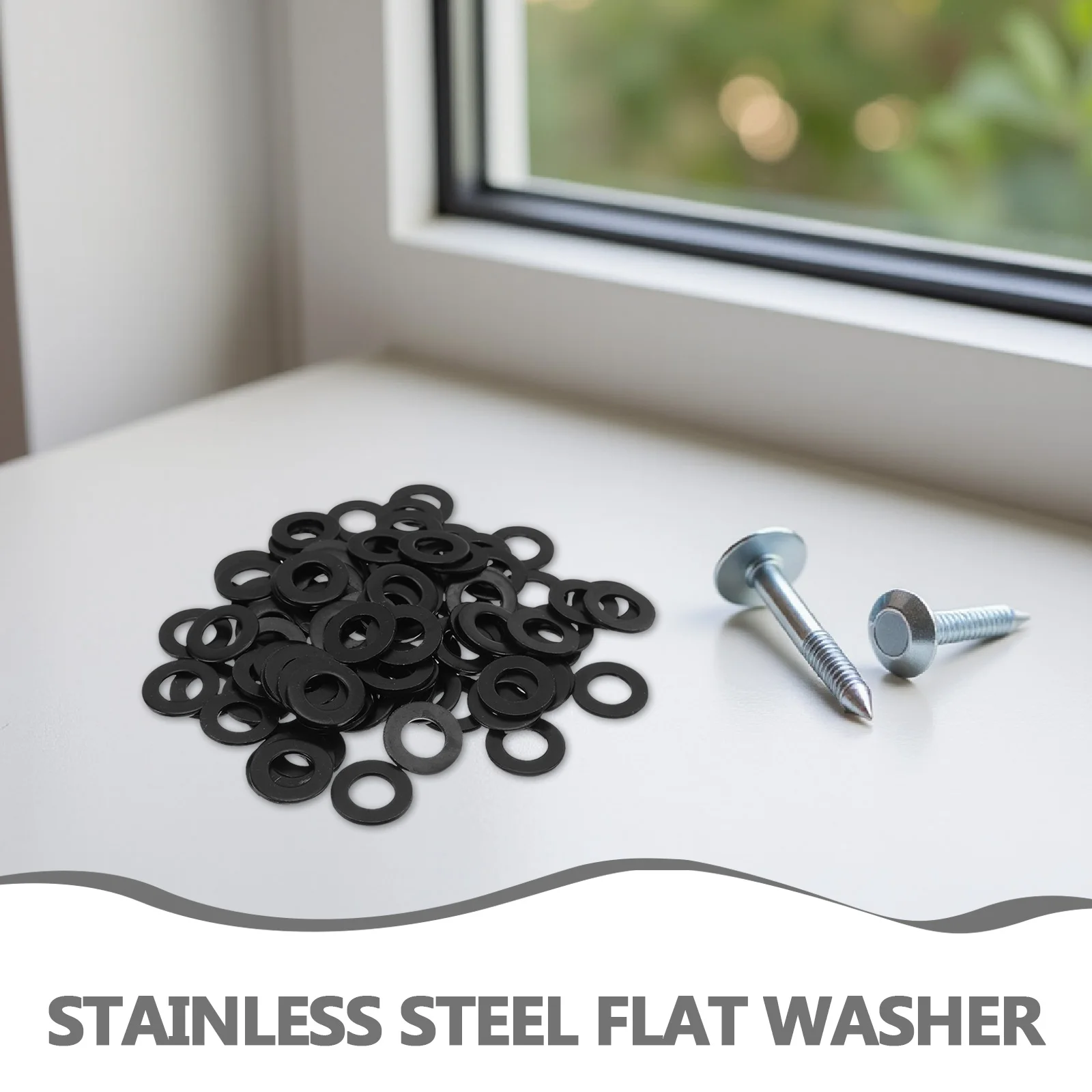 

100pcs M8 Stainless Steel Flat Washers Heavy Duty Metric Bolt Washer For Automotive Machinery Construction Hardware Diy