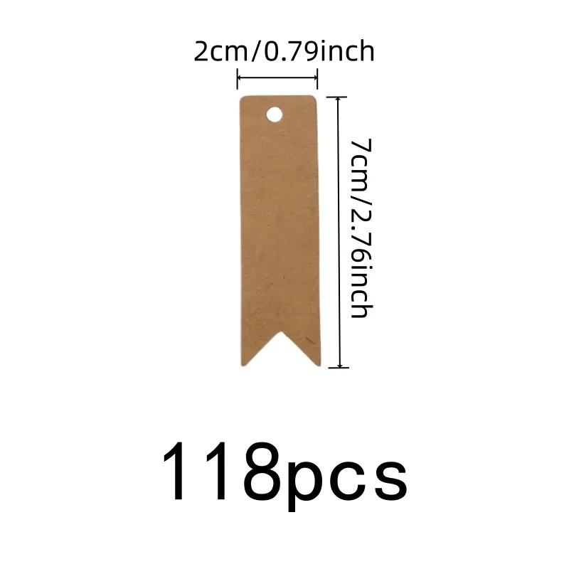Pre-Punched Hanging Hole Writable Gift Tags 118 pcs, perfect for Baking Package Tags, Lightweight Paper Card