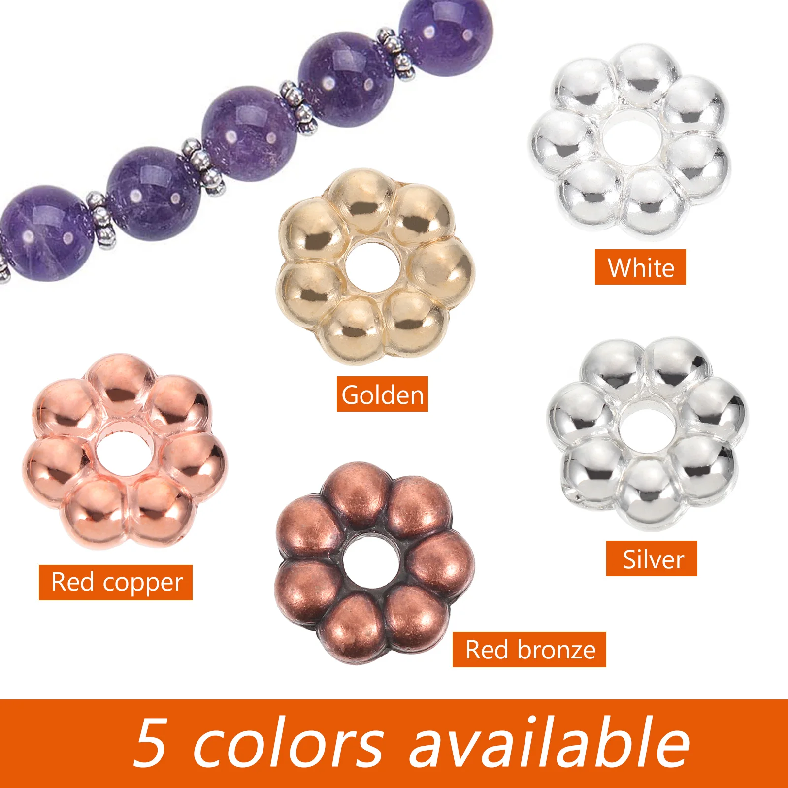 

2000 Pcs Plastic Bead Accessories Creative Decorations Fancy Beads for Jewelry Making Flower Shaped Quartz Cute