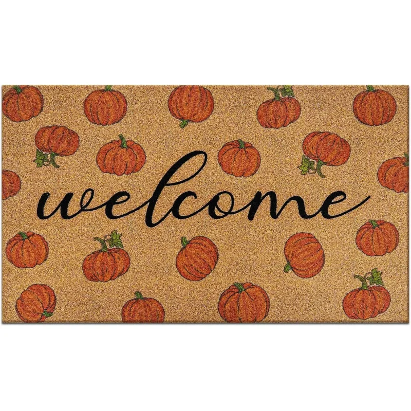 Hello, autumn front doormat, indoor and outdoor entrance, Thanksgiving maple leaf doormat, home decoration