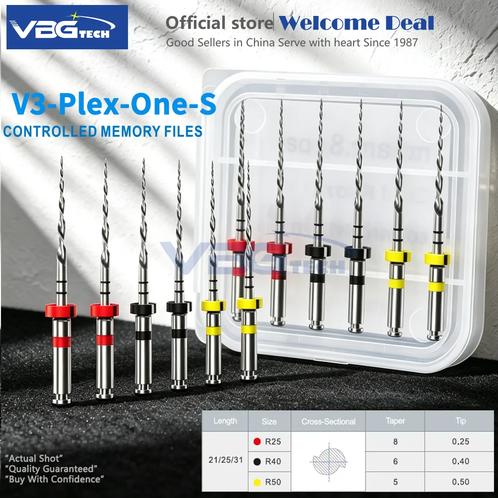 6Pcs/Box Dental Reciprocating Files Silver Niti Endodontic Heat Activation Rotary Root Canal R25 R40R50 Endo Treatment Dentistry