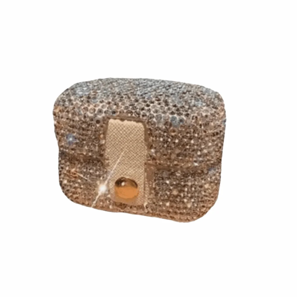 Bling Mini Rhinestone Ring box Creative Silver Sparkling Jewelry Storage Box Square Luxury Necklace Storage Case Organizer Case