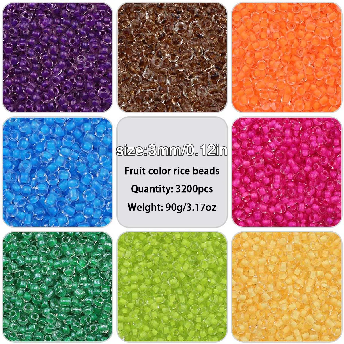 3mm 650pcs 18g Colorful Transparent Dyed Core Glass Small Beads For Jewelry Making Bracelet Earrings DIY Craft Accessories