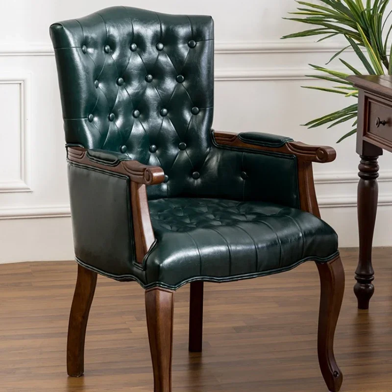 

European Retro Single Leisure Armchair, Hotel Cafe Negotiation Tiger Chair,American Solid Wood Study Chair