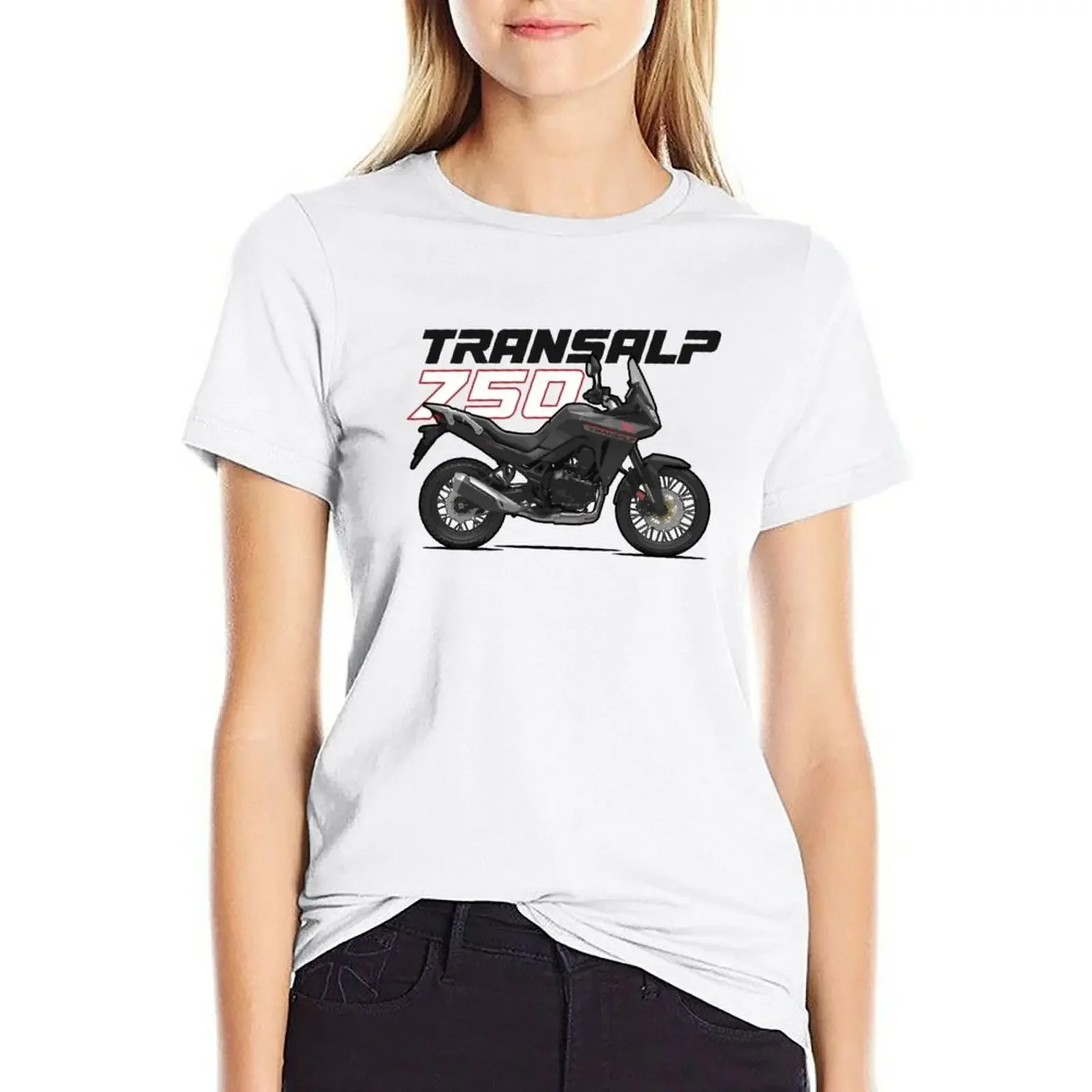 

XL750 - Transalp - Black T-shirt plus size tops aesthetic clothes lady clothes tshirts woman