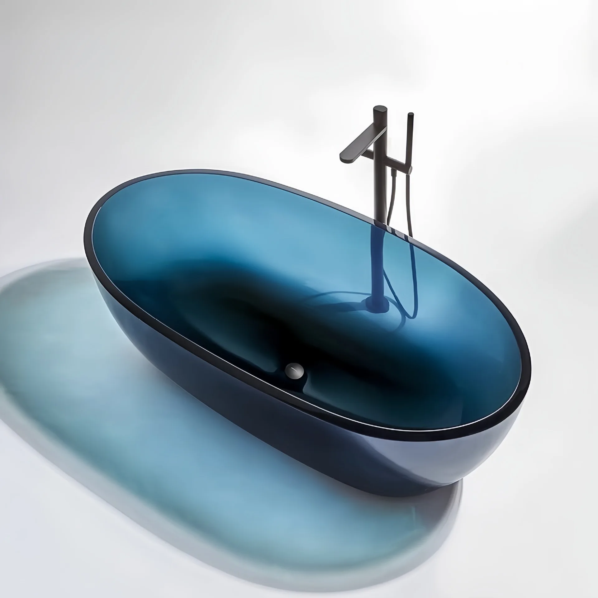 Household Transparent Artificial Stone Resin Premium Color Crystal Independent Bathtub Hotel