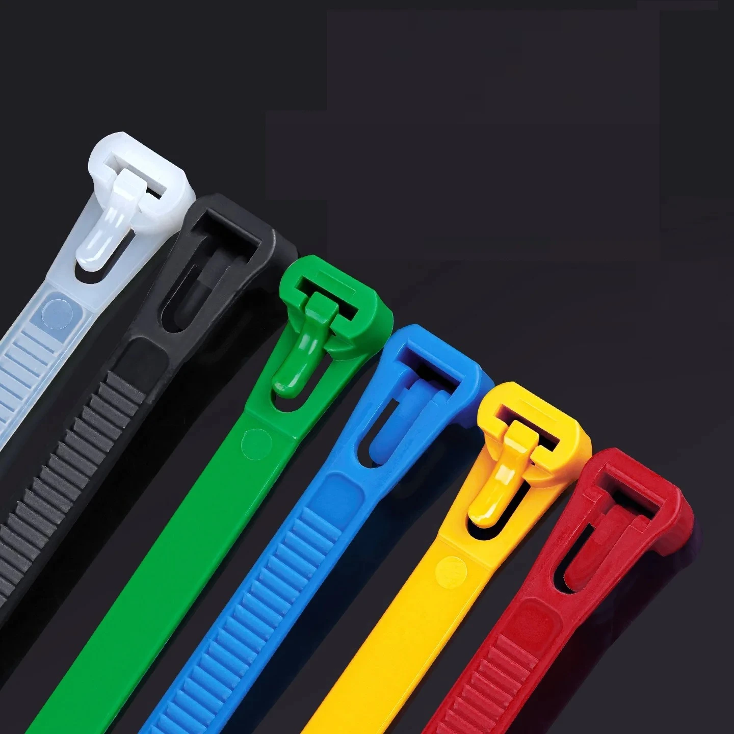 100Pcs Reusable Cable Ties, Removable Heavy Duty Self-Locking Nylon Zip Ties, Adjustable Cinch Strap, Multi-Color Recyclable
