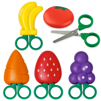 FYIF 1pc Children Scissors Fruit shaped Safety Scissors for Children's DIY Handmade Craft Paper Cuttings