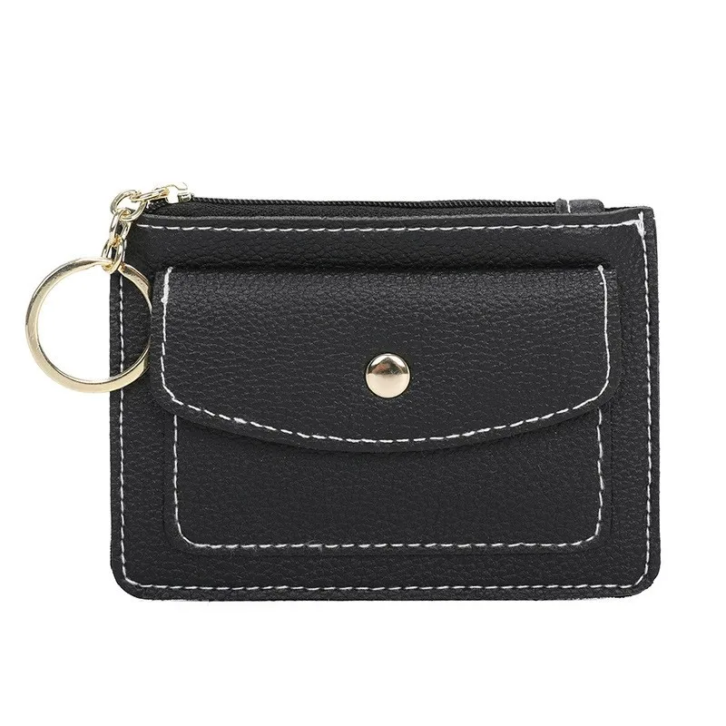 

Woman Change Purse New Solid Color Men PU Leather Coin Card Bag Portable Bag Wallet Wholesale