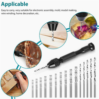 31pcs Hand Drill Bits Set Pin Vise Hand Drill Mini Drill Bits Set For Resin Wood Plastic Jewelry DIY Tools Dropship