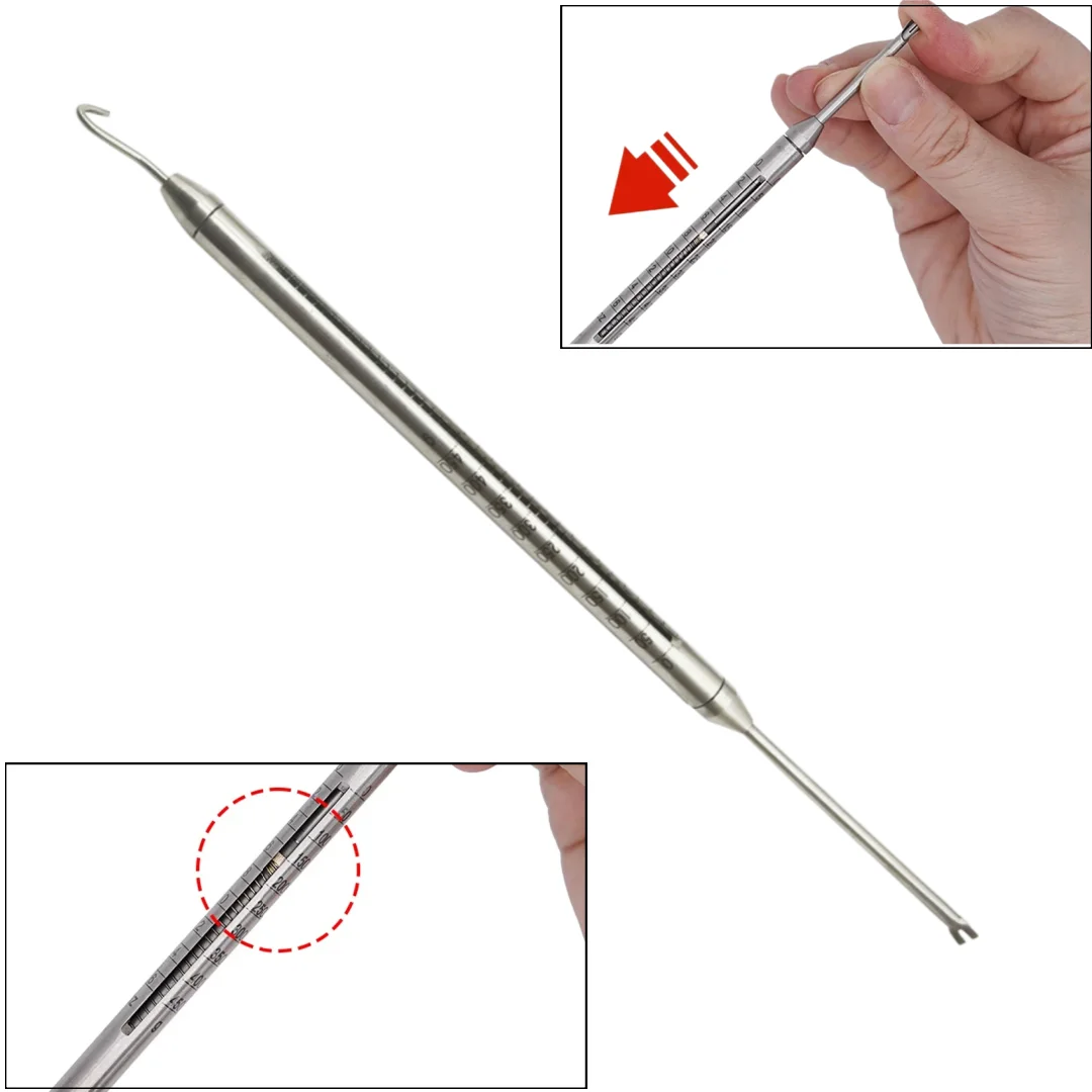 1pcs Dental Orthodontic Dynamometer Autoclavable Metal Orthodontic Tension Gauge Elastic Band Spring Tension Measuring Tool