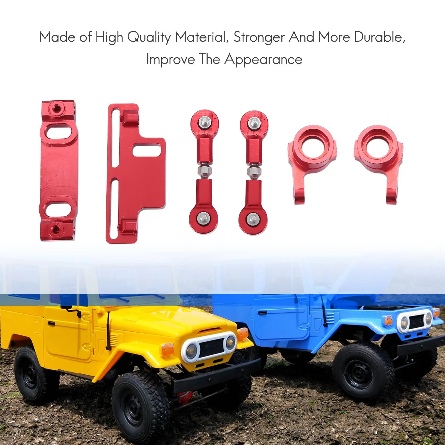 BAAA-Copa de dirección de metal Brazo oscilante superior inferior Asiento Bloque de giro deslizante de dirección para piezas de actualización de coche WPL D12 1/10 RC, 1