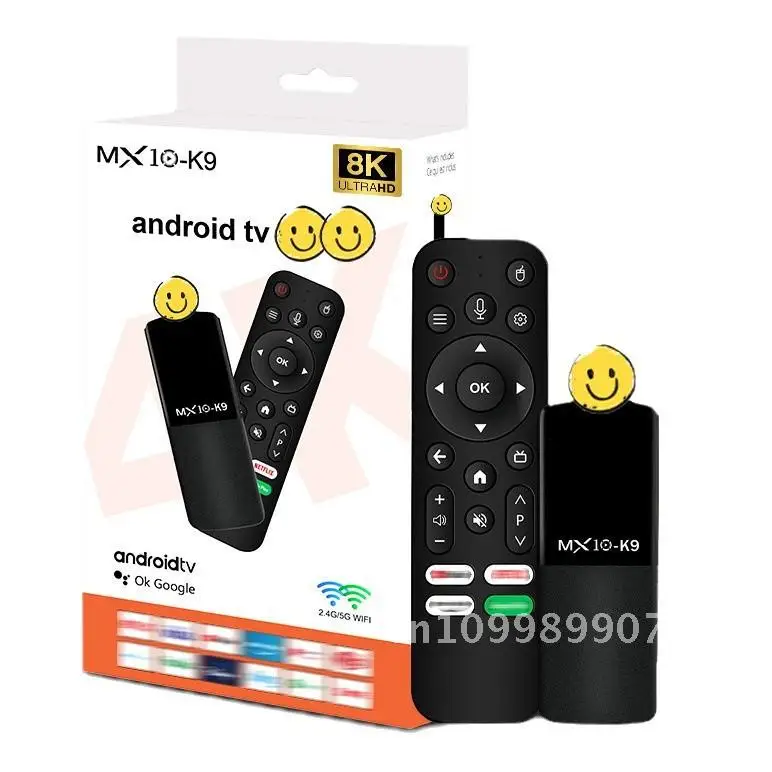 MX10 K9 HD 8K TV Set Top Box Dual-Band Bluetooth 5G Wireless WiFi Network ATV Box with Remote Control And Manual