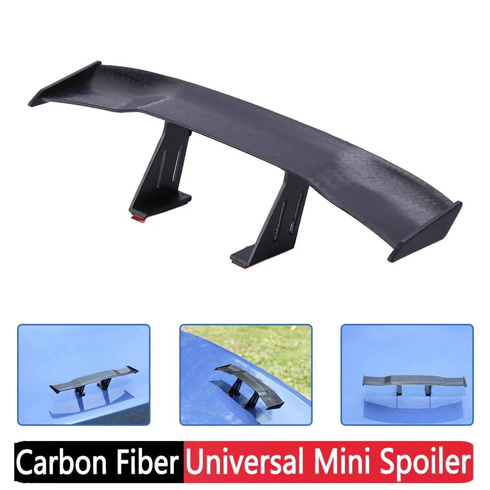 1-3Pcs Universal Carbon Fiber Mini Spoiler Auto Car Tail Decoration Spoiler Wing No Punching Required Car Decoration