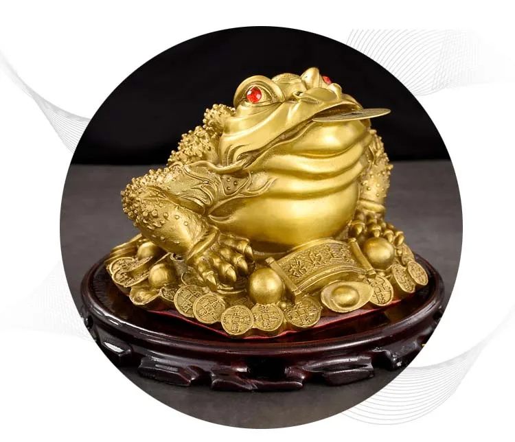 large HOME Company SHOP store Efficacious Money Drawing thriving business Lucky ZHAO CAI JIN CHAN FENG SHUI mascot copper statue