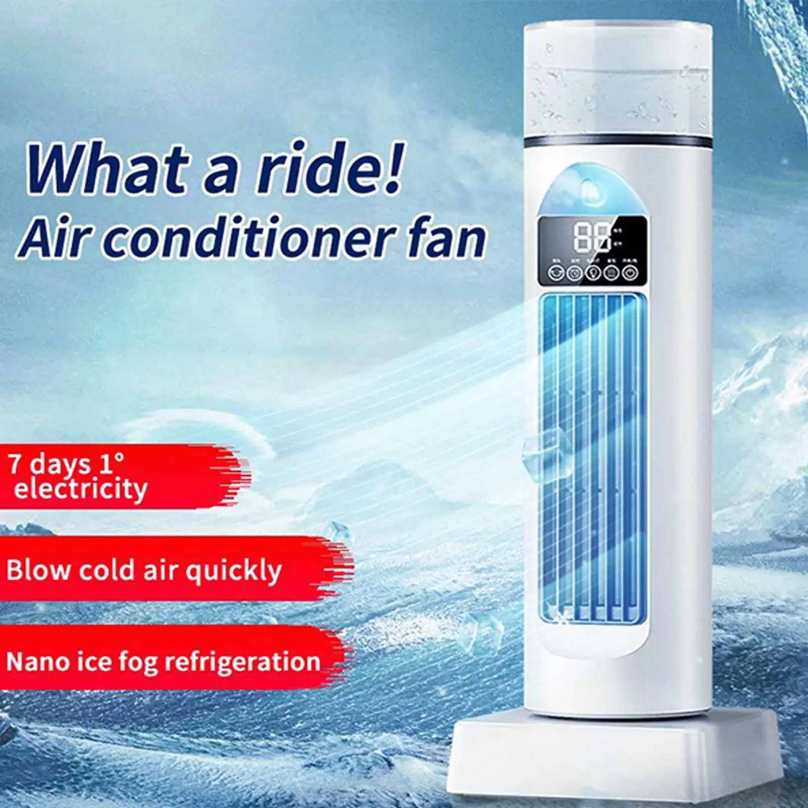 2026  Bladeless Spray Fan Home Desktop Tower Fan Air Conditioning Fan Cooling Fan Water Replenishing and Cooling Desktop USB Fan