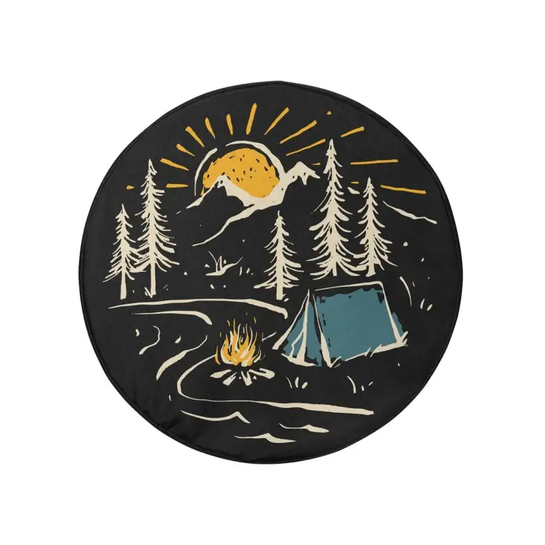 Sunset Mountain Jeep Tire COVER CAR, Spare Wheel COVER CAR Camping Mountains Custom Unique Design RV Back Tire Adventurous Gift